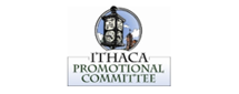 Ithaca Promotional Committee logo featuring clock tower.