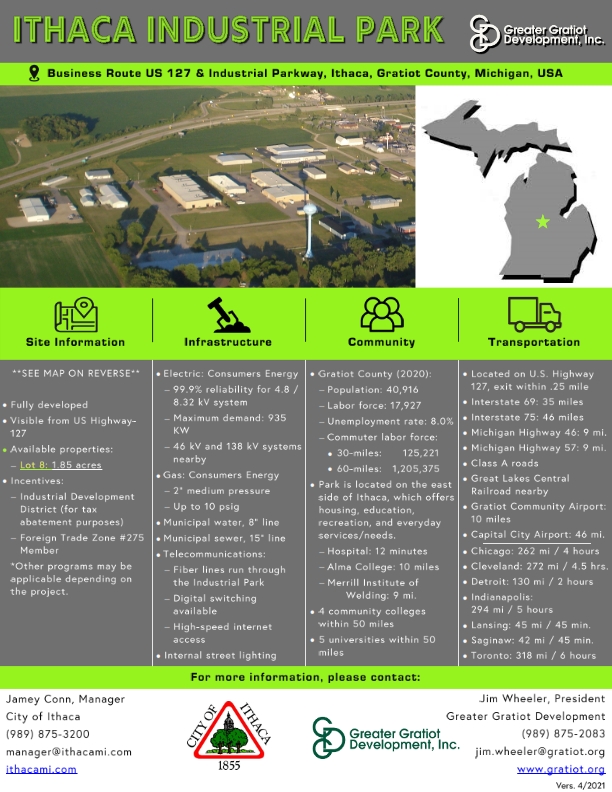 ithaca industrial park info sheet 001