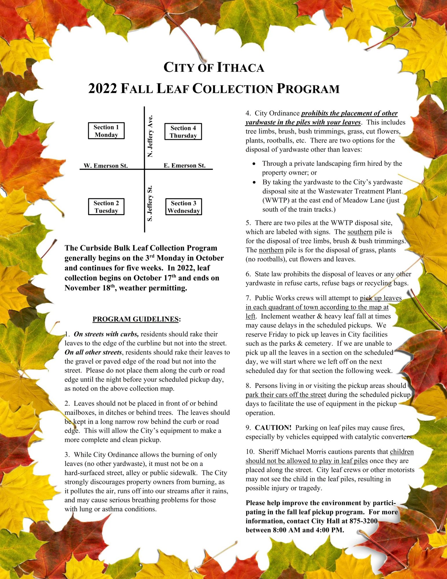 ithaca fall leaf pickup poster 2022 001