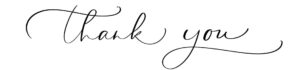 Elegant 'Thank You' text in cursive script